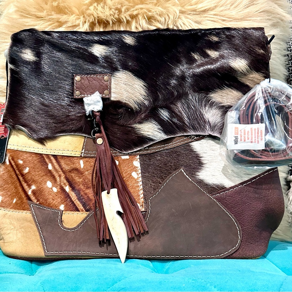 Brown and Tan Leather Women's Bag